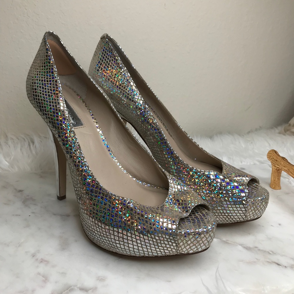 Inc Holographic Peep Toe Heels✨